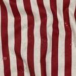 Toile canevas enduite - aspect lin, rayures Beige et Rouge Toile canevas enduite - aspect lin, rayures Beige et Rouge