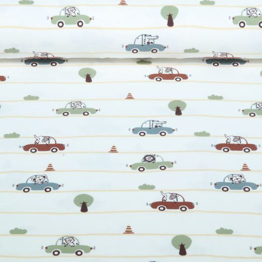 Jersey - Tiere im Auto Offwhite Jersey - Tiere im Auto Offwhite