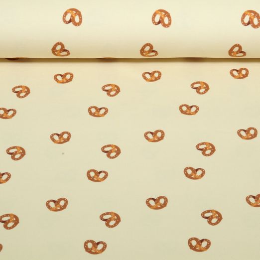 Jersey - Bretzels beige-jaune Jersey - Bretzels beige-jaune