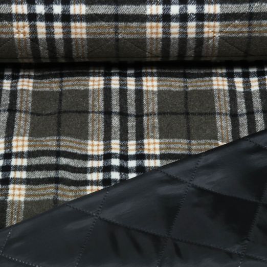 Mantelstoff - Jacquard Karo Braun