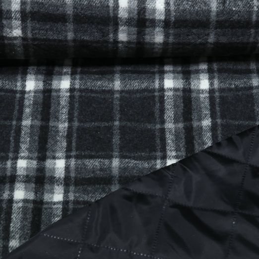 Mantelstoff - Jacquard Karo Anthrazit Mantelstoff - Jacquard Karo Anthrazit