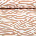 Sommersweat - French Terry Krepp Zebra Weiß Hellbraun Sommersweat - French Terry Krepp Zebra Weiß Hellbraun