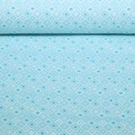 Outdoorstoff - Teflonbeschichtet Jacquard Quadrate Ecru Türkis