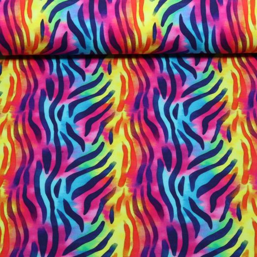 Jersey - Zèbre d'impression numérique multicolore Jersey - Zèbre d'impression numérique multicolore