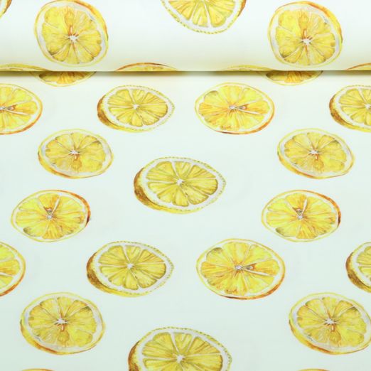 Jersey - Impression numérique Citron Ecru Jersey - Impression numérique Citron Ecru