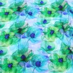 Viskosjersey – Digitalblommor, grönt