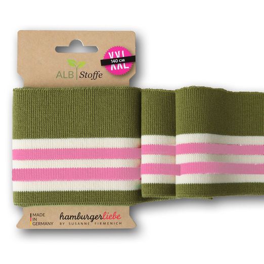 Cuff Me College oliv-rosa-weiß