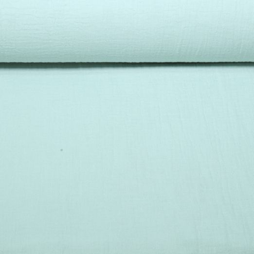 Tissu à rideaux en gaze de coton - Uni Vert menthe 280 cm