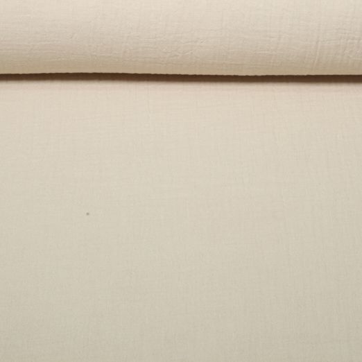 Gaze de coton - Tissu pour rideaux uni Beige 280 cm