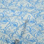Ramie - Digital Blumen Abstrakt Grau Blau Ramie - Digital Blumen Abstrakt Grau Blau