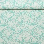 Ramie - Motifs floraux en impression numérique, abstraits, gris et Vert menthe Ramie - Motifs floraux en impression numérique, abstraits, gris et Vert menthe