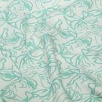 Ramie - Digital Blumen Abstrakt Grau Mint Ramie - Digital Blumen Abstrakt Grau Mint