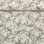Ramie - Motifs floraux en impression numérique, abstraits, Gris et Marron Ramie - Motifs floraux en impression numérique, abstraits, Gris et Marron