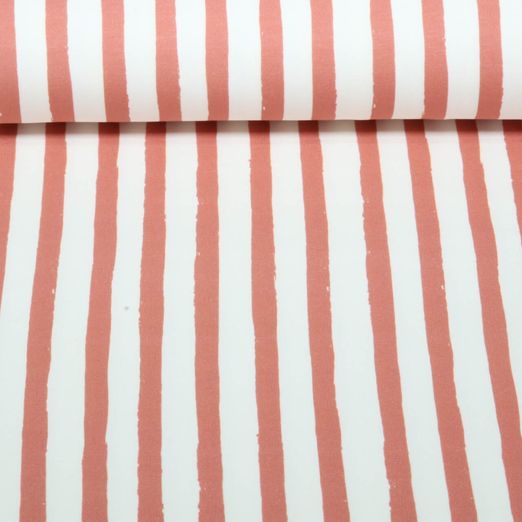 Sweat d'été - French Terry à rayures peintes, Ecru Terracotta