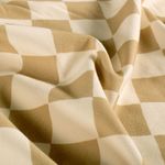 Biologische zomersweater - French Terry, geruit, beige en kaki Biologische zomersweater - French Terry, geruit, beige en kaki