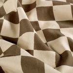 Biologische zomersweater - French Terry, geruit, beige en groen Biologische zomersweater - French Terry, geruit, beige en groen