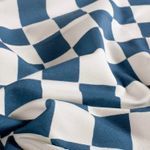 Biologische zomersweater - French Terry, geruit, wit en blauw Biologische zomersweater - French Terry, geruit, wit en blauw