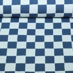 Sweat d'été bio - French Terry à carreaux blanc et Bleu