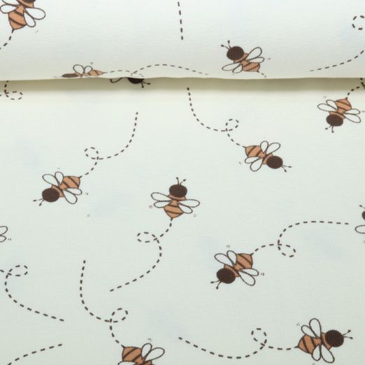 Sweat d'été - French Terry crêpé, motif abeilles, Ecru Sweat d'été - French Terry crêpé, motif abeilles, Ecru