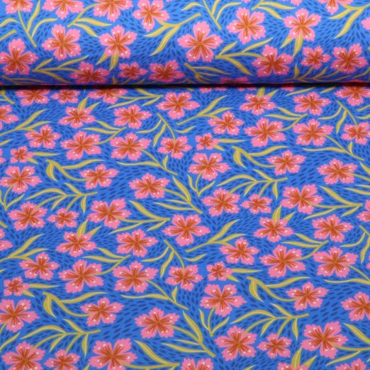 Bio Musselin Glatt - HHL Southern Ease Bloom Drift Royalblau Bio Musselin Glatt - HHL Southern Ease Bloom Drift Royalblau
