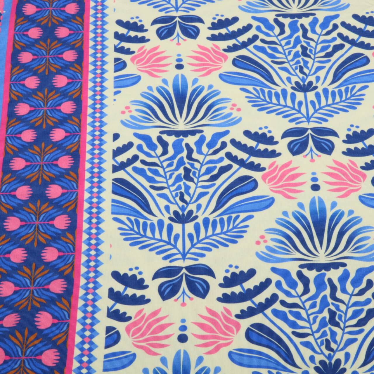 Bio Jersey - HHL Southern Ease Sunlit Botanica Beige Blau-1 Bio Jersey - HHL Southern Ease Sunlit Botanica Beige Blau-1