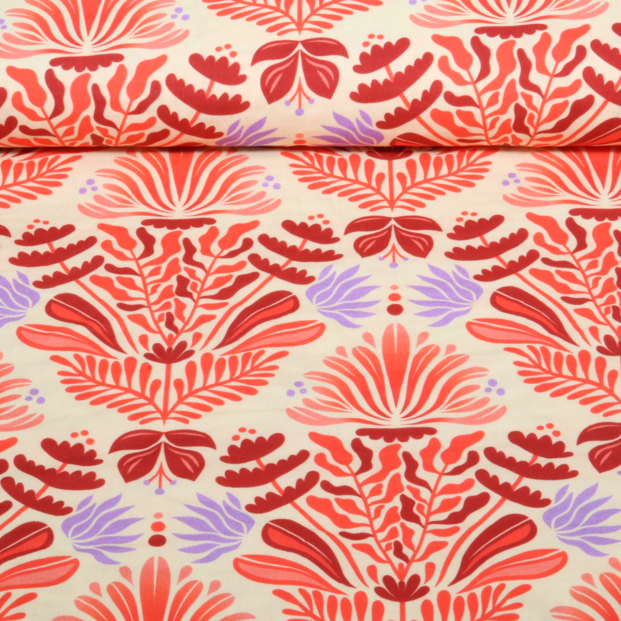Bio Musselin Glatt - HHL Southern Ease Sunlit Botanica Beige Rot-0 Bio Musselin Glatt - HHL Southern Ease Sunlit Botanica Beige Rot-0