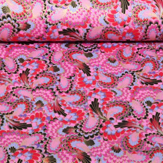 Baumwoll-Webware - Fächer Pink