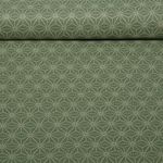 Baumwolle-Webware - Geometrie Olivgrün Beige Baumwolle-Webware - Geometrie Olivgrün Beige