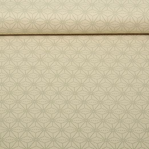 Baumwoll-Webware - Geometrie Beige Olivgrün Baumwoll-Webware - Geometrie Beige Olivgrün