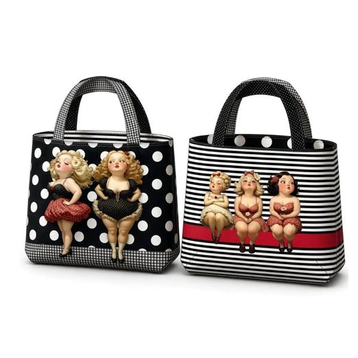 Canvas Taschen Panel - Digital Wendetasche Kurvenpower Multicolor