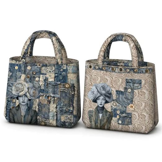 Canvas Taschen Panel - Digital Wendetasche Lace Jeans Multicolor Canvas Taschen Panel - Digital Wendetasche Lace Jeans Multicolor