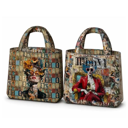 Canvas Taschen Panel - Digital Wendetasche Nummern Multicolor Canvas Taschen Panel - Digital Wendetasche Nummern Multicolor