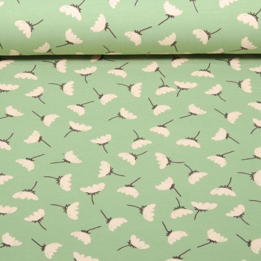 Jersey - Fleurs vert clair Jersey - Fleurs vert clair