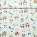 Baumwoll-Popeline - Cirkus Babytiere Weiß Multicolor Baumwoll-Popeline - Cirkus Babytiere Weiß Multicolor