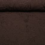 Sweat en maille - Motifs floraux brodés, Marron