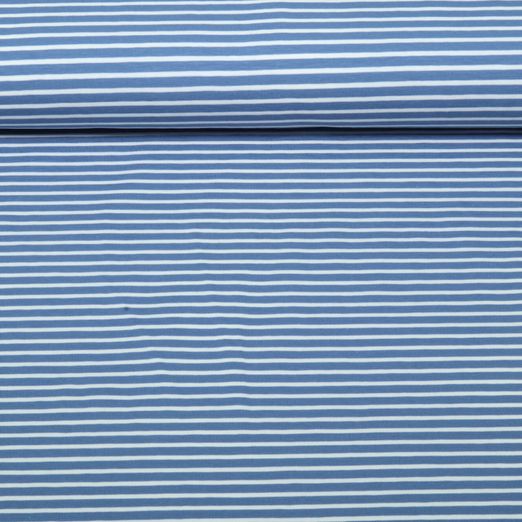 Jersey - Streifen Blau Garngefärbt Jersey - Streifen Blau Garngefärbt