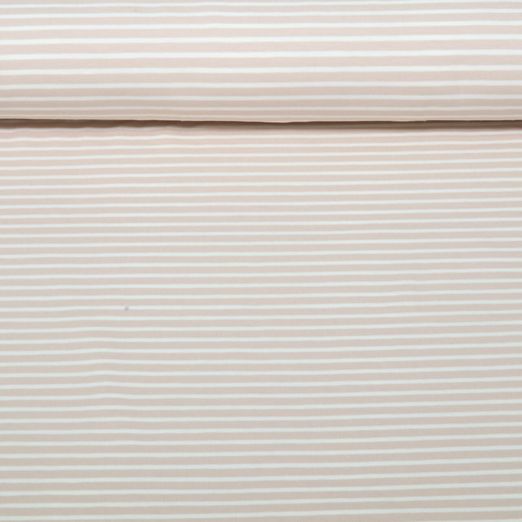 Jersey - Streifen Beige Weiß Garngefärbt Jersey - Streifen Beige Weiß Garngefärbt