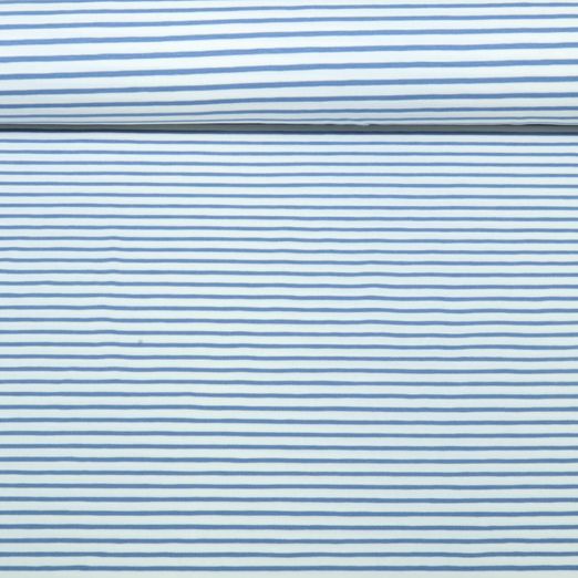 Jersey - Rayures blanches et bleues, teint dans la masse Jersey - Rayures blanches et bleues, teint dans la masse