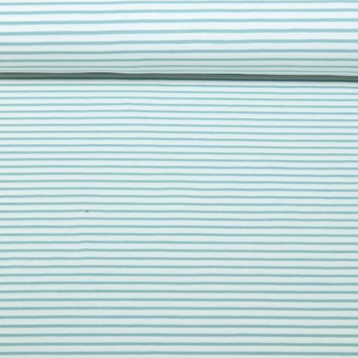 Jersey - Rayures blanc-vert menthe, teint dans la masse Jersey - Rayures blanc-vert menthe, teint dans la masse