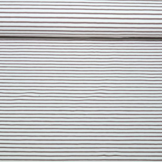 Jersey - Rayures blanches et marron, teint dans la masse Jersey - Rayures blanches et marron, teint dans la masse