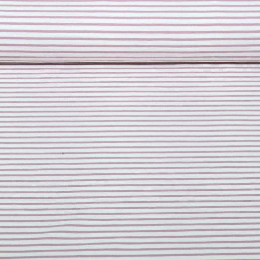 Jersey - Rayures blanches et Rose pâle, teint dans la masse Jersey - Rayures blanches et Rose pâle, teint dans la masse