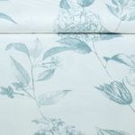 Baumwoll-Canvas - Blüten und Blätter Weiß Baumwoll-Canvas - Blüten und Blätter Weiß