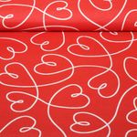 Toile canevas enduite - Cœurs rouges Toile canevas enduite - Cœurs rouges