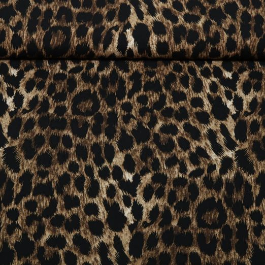 Viscose - Motif léopard impression numérique marron Viscose - Motif léopard impression numérique marron