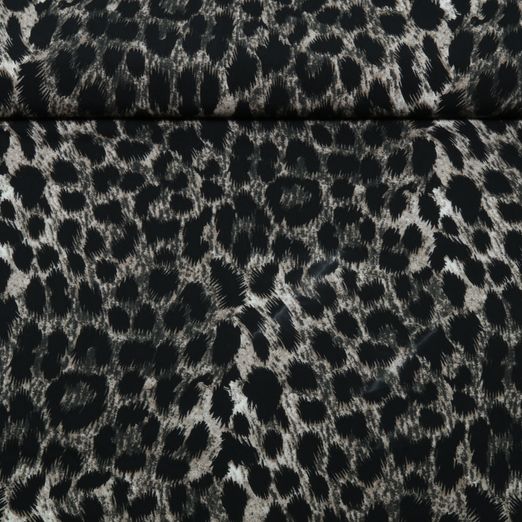 Viscose - Motif léopard en impression numérique noire Viscose - Motif léopard en impression numérique noire