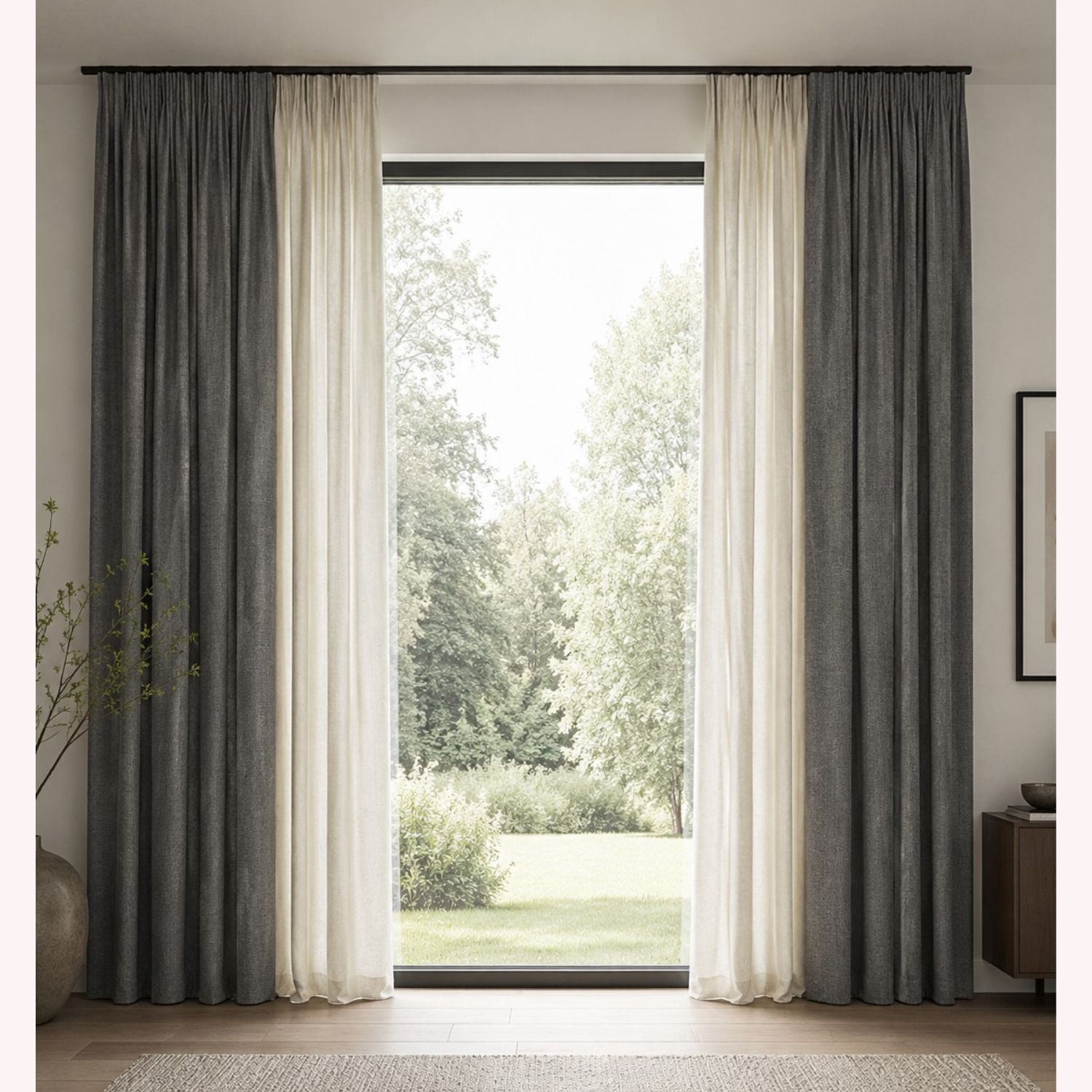 Tissu pour rideaux durable Enna - Extra-large 310 cm, Anthracite Mélange-1 Tissu pour rideaux durable Enna - Extra-large 310 cm, Anthracite Mélange-1