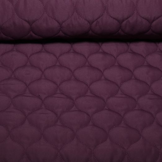 Tissu matelassé pour veste - Aubergine, avec impression sur film, double face