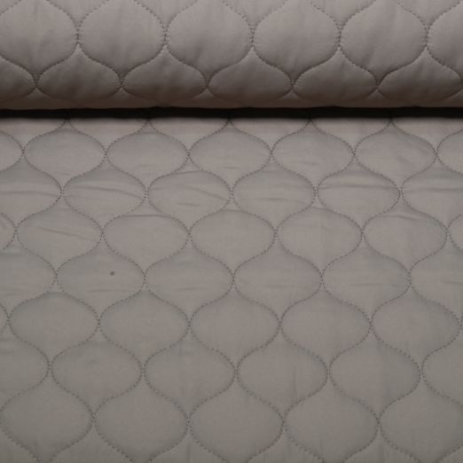 Tissu matelassé pour veste - Taupe, avec impression sur film, double face