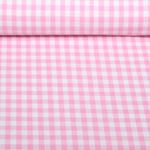 Nachhaltige Baumwoll-Webware - Karo Rosa