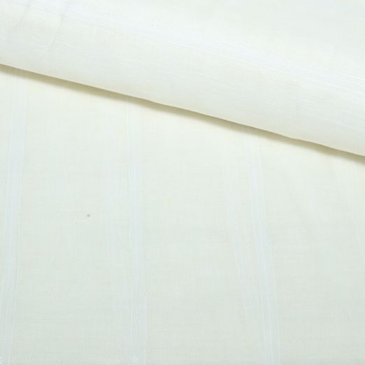 Tissu pour rideaux durable Esna - Rayures extra-larges 310 cm, uni Ecru